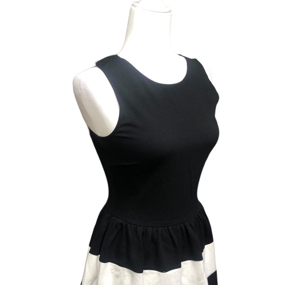 LOVE ADY womens small dress Black white stripes teacup sleeveless fit flare tank - Picture 3 of 13
